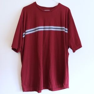 90s Inspired Maroon Striped T-shirt